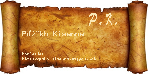 Pákh Kisanna névjegykártya